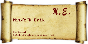 Miták Erik névjegykártya